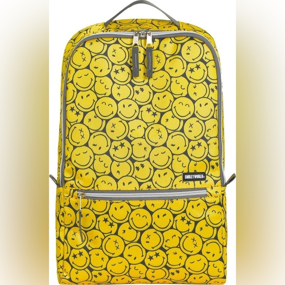 CONCEPT ONE Smileyworld Backpack, Yellow/Grey, NWT